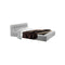 CAMA KING EN TELA GRIS, CON MEDIDA DE COLCHON QUEEN