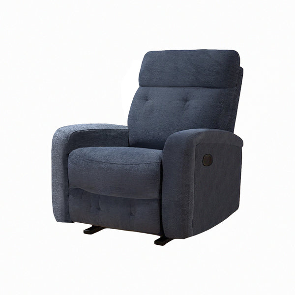 BUTACA RECLINABLE MANUAL EN TELA AZUL
