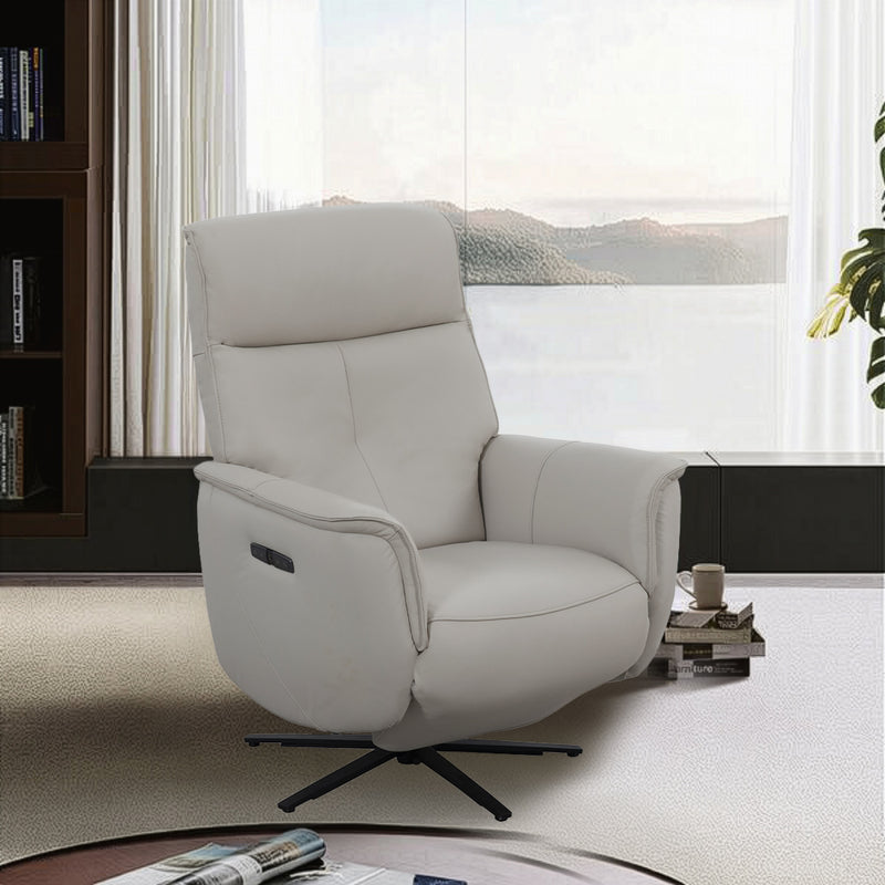 BUTACA RECLINABLE ELECTRICA CON FRENTE DE PIEL GRIS