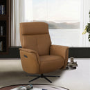 BUTACA RECLINABLE ELECTRICA CON FRENTE DE PIEL CAMEL