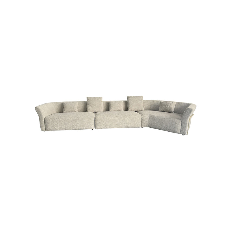 SOFA SECCIONAL ESTACIONARO EN TELA TEXTURIZADA GRIS