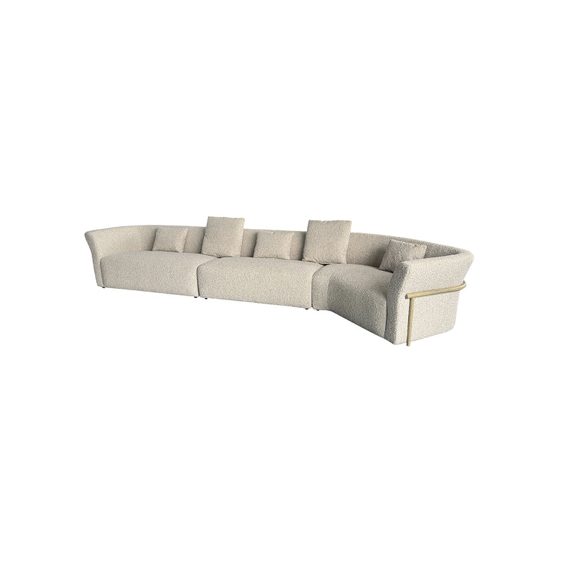 SOFA SECCIONAL ESTACIONARO EN TELA TEXTURIZADA GRIS