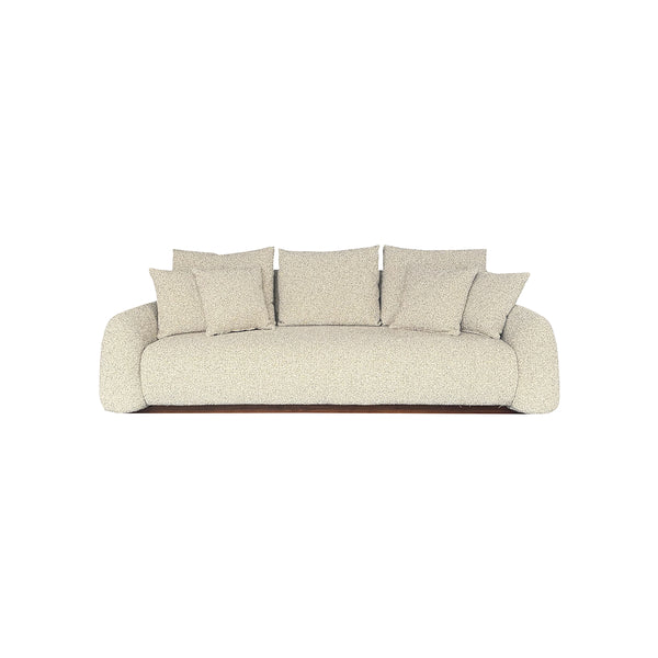SOFA ESTACIONARIO DE TRES ASIENTOS EN TELA TEXTURIZADA TRICOLOR