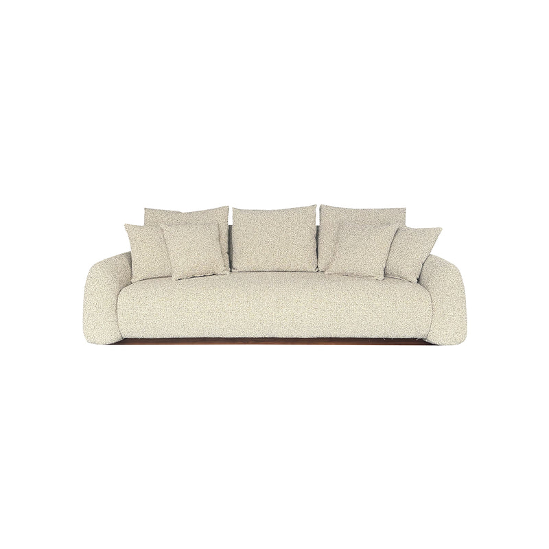 SOFA ESTACIONARIO DE TRES ASIENTOS EN TELA TEXTURIZADA TRICOLOR