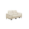 SOFA RECLINABLE DE DOS ASIENTOS ELECTRICO EN PIEL SINTETICA CREMA