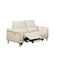 SOFA RECLINABLE DE DOS ASIENTOS ELECTRICO EN PIEL SINTETICA CREMA