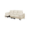 SOFA RECLINABLE DE TRES ASIENTOS ELECTRICO EN PIEL SINTETICA CREMA