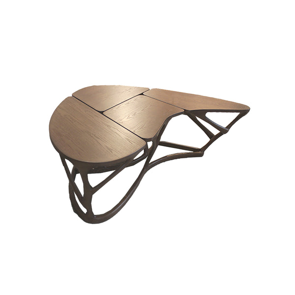MESA DE CENTRO ACABADO EN MADERA MARRON