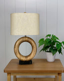 LAMPARA DE MESA ACABADO DE MADERA