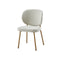 SILLA DE COMEDOR EN TELA BEIGE Y PATAS MADERA CLARA
