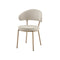 SILLA DE COMEDOR EN TELA BEIGE Y PATAS ESTILO MADERA CLARA