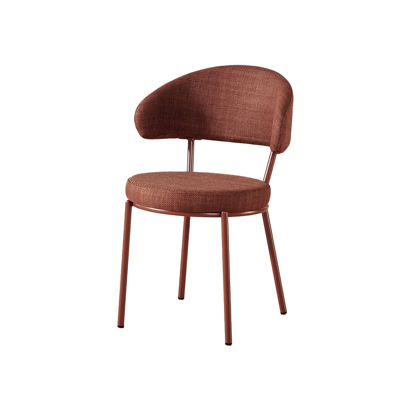 SILLA DE COMEDOR EN TELA Y METAL TERRACOTA