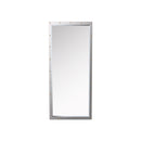 ***ESPEJO DE PARED CON MARCO PLATEADO DE ACERO INOXIDABLE