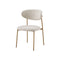 SILLA DE COMEDOR CLEO EN TELA BEIGE Y PATAS ESTILO  MADERA CLARA