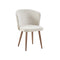 SILLA DE COMEDOR EN TELA BLANCA Y PATAS MARRONES