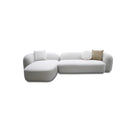 SOFA SECCIONAL ESTACIONARIO TELA TEXTURIZADA BLANCA