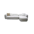 SOFA SECCIONAL ESTACIONARIO TELA TEXTURIZADA BLANCA