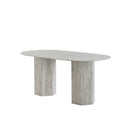 MESA DE COMEDOR TOPE DE MARMOL ARTIFICIAL Y BASE MDF