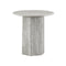 MESA LATERAL EN MARMOL ARTIFICIAL GRIS Y BASE MDF