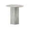 MESA LATERAL EN MARMOL ARTIFICIAL GRIS Y BASE MDF