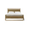CAMA FULL INICIO COLOR MADERA NATURAL + MESITA DE NOCHE 2PCS