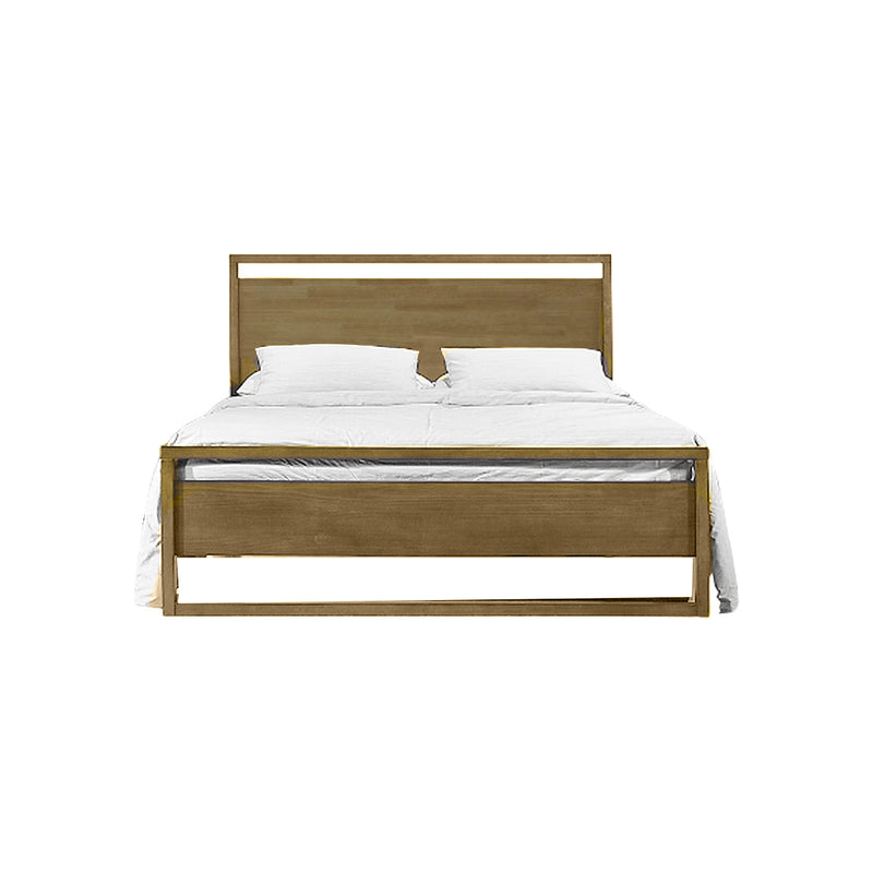 CAMA QUEEN INICIO COLOR  NATURAL+ MESITA DE NOCHE 2PCS