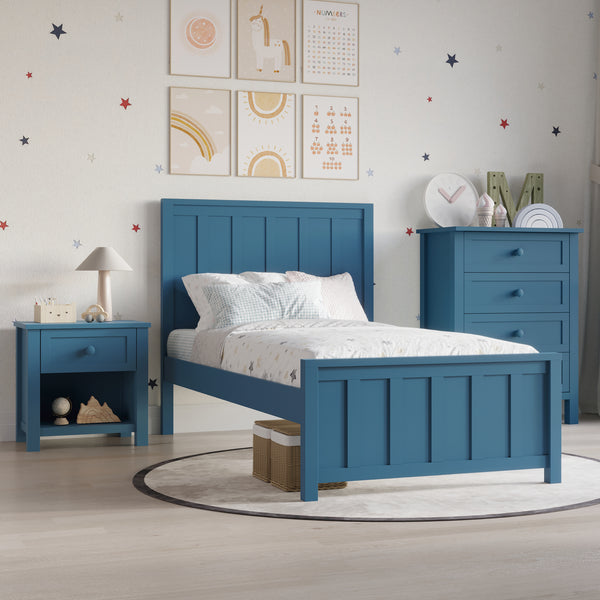 CAMA JESSE TURQUESA FULL + 1 MESITA DE NOCHE - 2PCS