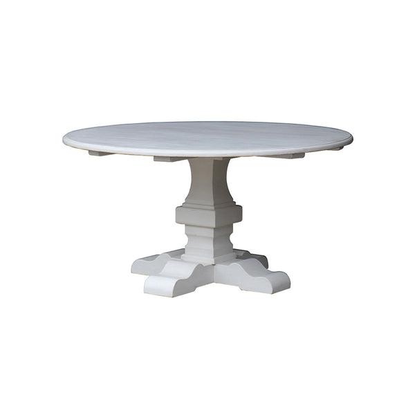 MESA REDONDA EN MADERA BLANCA