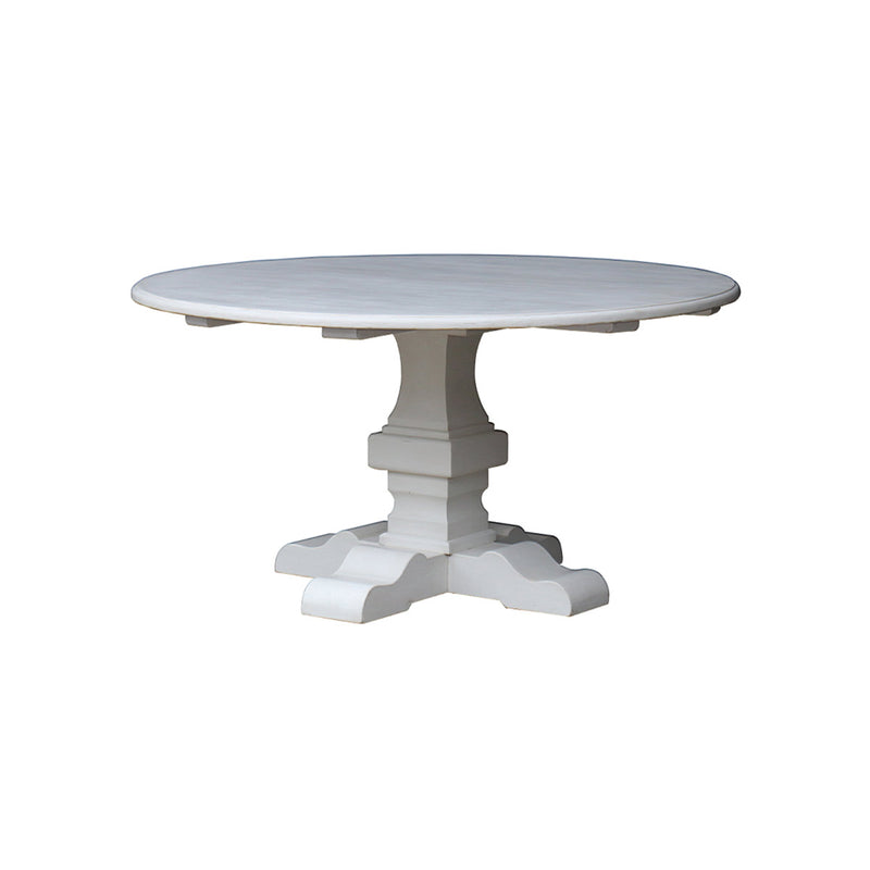 MESA DE COMEDOR REDONDA BLANCO ANTIGUO
