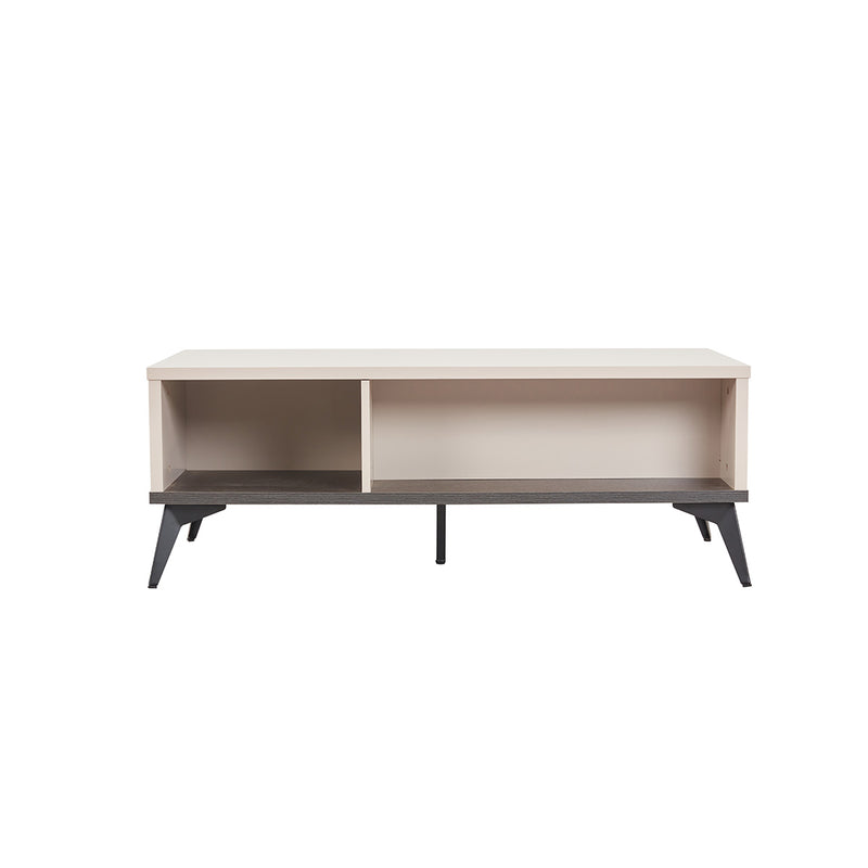 MESA DE CENTRO COMPLAST BEIGE CON PATAS NEGRAS