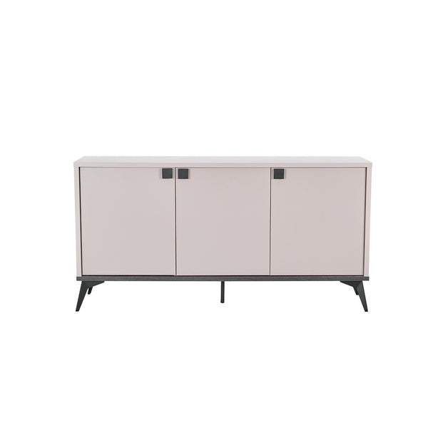CREDENZA COMPLAST BEIGE CON PATAS NEGRAS