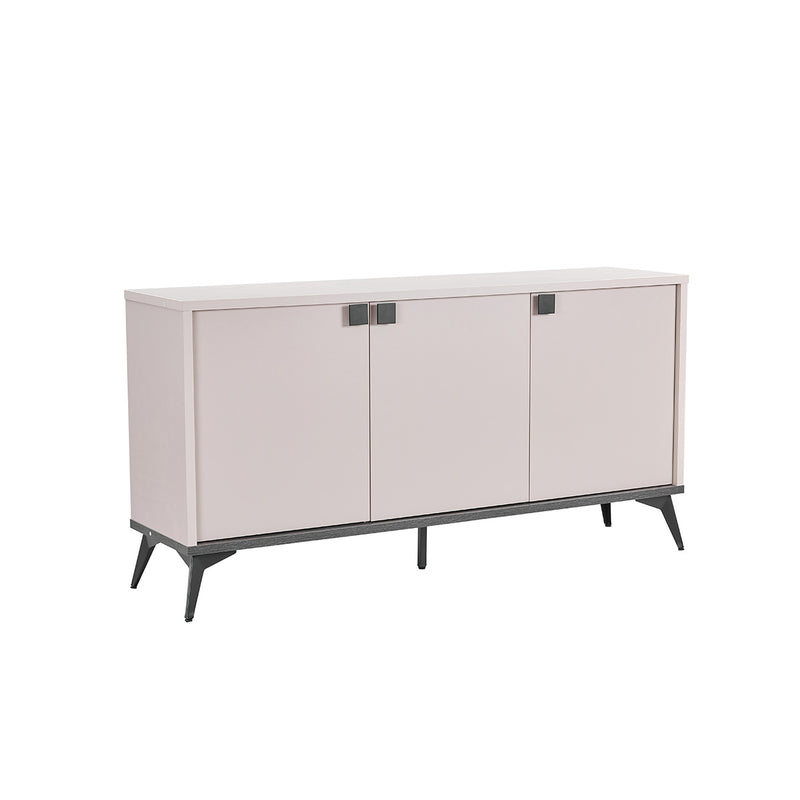 CREDENZA COMPLAST BEIGE CON PATAS NEGRAS