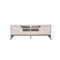 MESA DE TV COMPLAST BEIGE CON PATAS NEGRAS