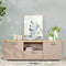 MESA DE TV TAUPE Y  TOPE NATURAL
