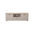 MESA DE TV TAUPE Y  TOPE NATURAL