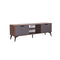 MESA DE TV ACABADO DE MADERA Y GRIS