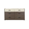GAVETERO CON ESPEJO ACABADO MADERA NATURAL CON TOPE ESTILO PIEDRA