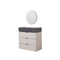 GAVETERO CON ESPEJO TAUPE CON TOPE GRIS
