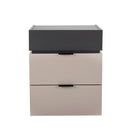 MESA DE NOCHE TAUPE CON TOPE GRIS