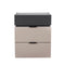 MESA DE NOCHE TAUPE CON TOPE GRIS