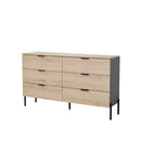 GAVETERO ACABADO DE MADERA NATURAL Y GRIS