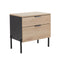 MESA DE NOCHE ACABADO DE MADERA NATURAL Y GRIS