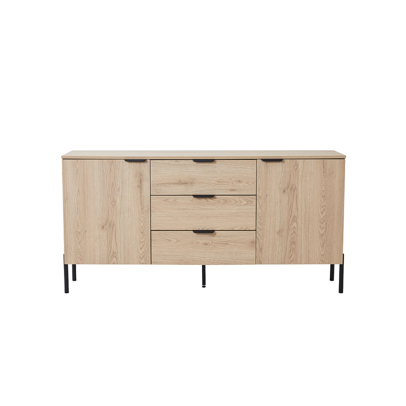 CREDENZA ACABADO DE MADERA NATURAL Y GRIS