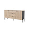 CREDENZA ACABADO DE MADERA NATURAL Y GRIS