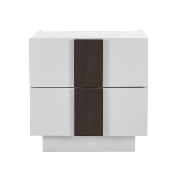 MESA DE NOCHE BLANCA Y MARRON