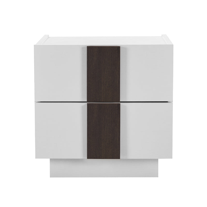 MESA DE NOCHE BLANCA Y MARRON
