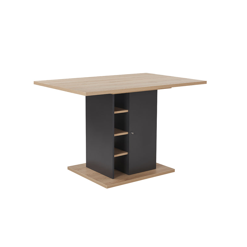 MESA DE COMEDOR ACABABO DE MADERA NATURAL Y BASE GRIS