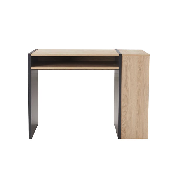 ESCRITORIO ACABADO DE MADERA NATURAL Y GRIS