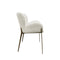 SILLA DE COMEDOR EN TELA BEIGE CON PATAS DORADAS