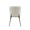 SILLA DE COMEDOR EN TELA BEIGE CON PATAS DORADAS